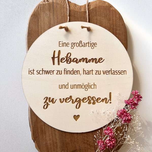 Wandbild "Hebamme mit Herz", Geschenk für Hebammen, Geburtshelfer, kleines Dankeschön, Hebammengeschenk