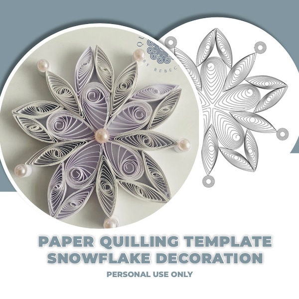 Quilling Template, Quilling Pattern, Quilling Guide, Quilling Christmas Tree Template, DIY Quilling, Snowflake Pattern, NO INSTRUCTIONS