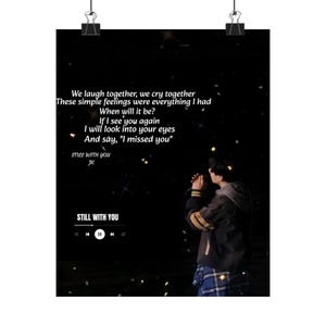 Still With You Jungkook Poster / BTS Wall Print for ARMY  /Bedroom Decor