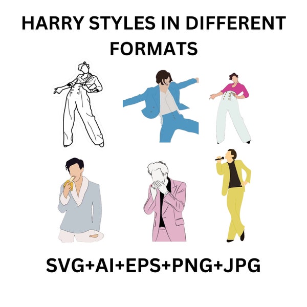 Harry Styles svg bundle\ Harry Styles png\ Harry Styles cut file\ harry en diferentes estilos cricut