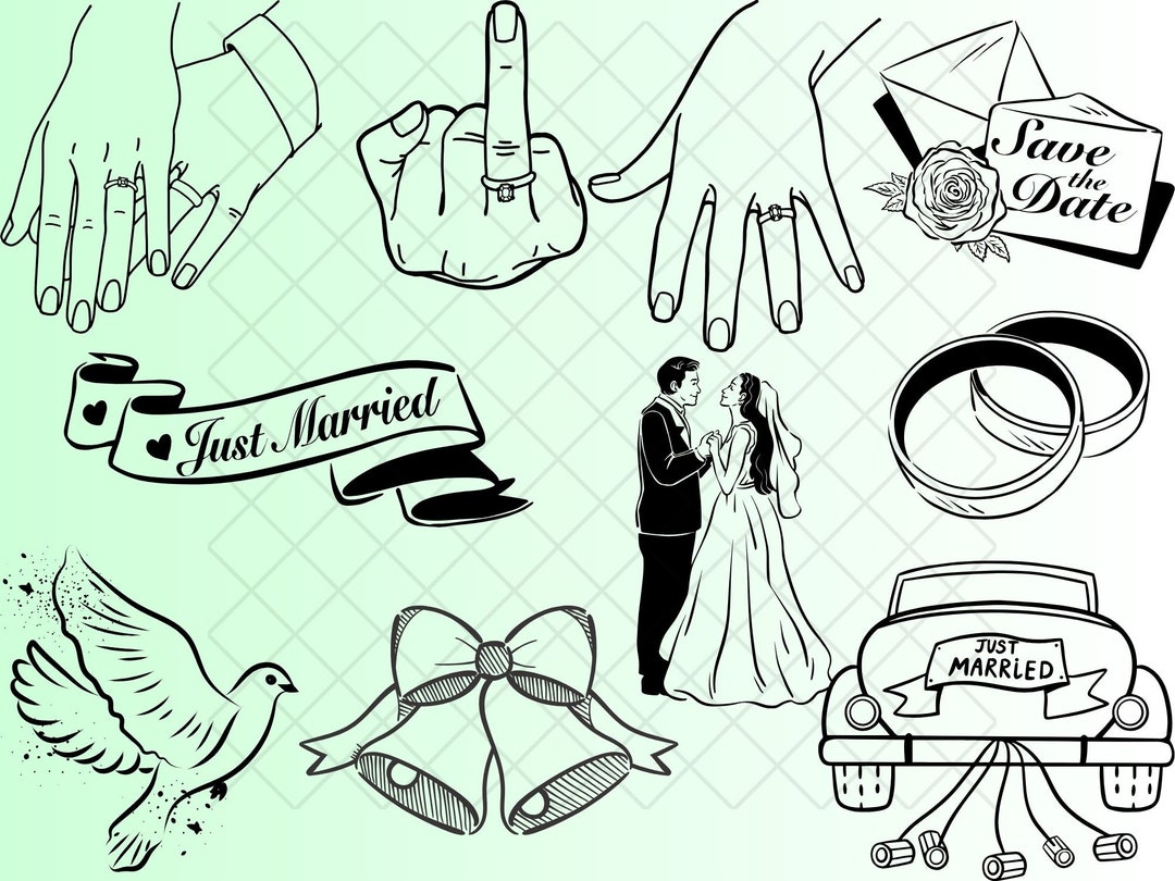 Wedding SVG Bundle Bride Svg Groom Svg Bridal Party Svg - Etsy