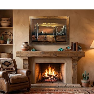 Vintage Velvet Painting Desert - Etsy