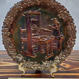 1971 Fenton amethyst carnival glass printing press commemorative
