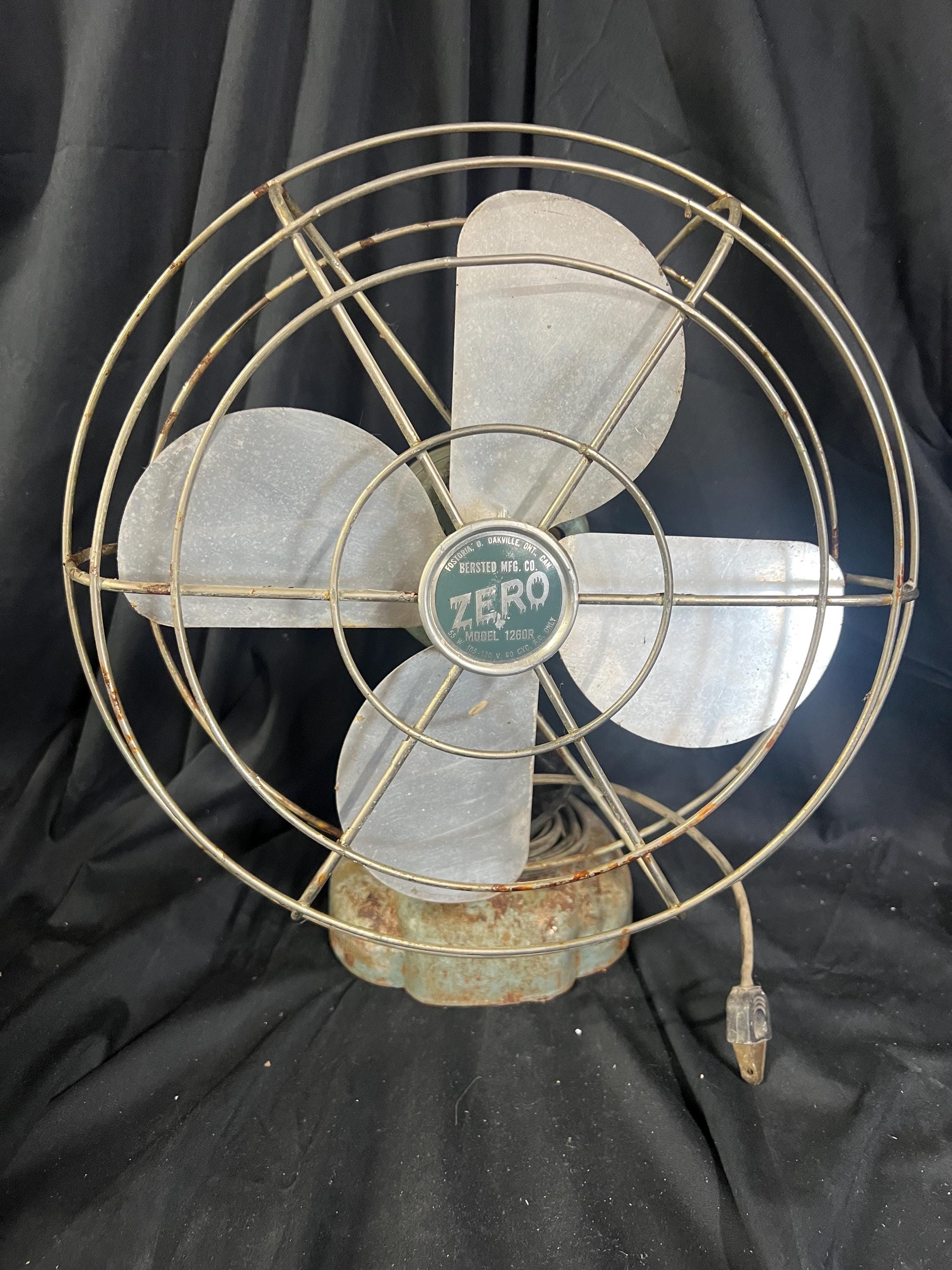 Vintage Mcgraw Zero Model 1265R Art Deco Electric Table Fan 1950's