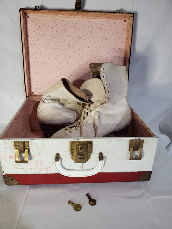 Vintage size 8 womens WOODEN roller skates with c… - image 8