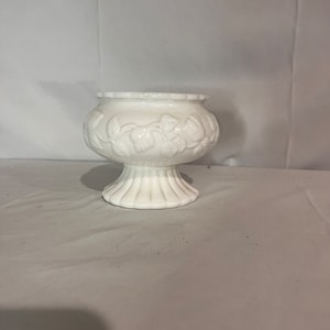Vintage milk glass pedestal succulent planter vase