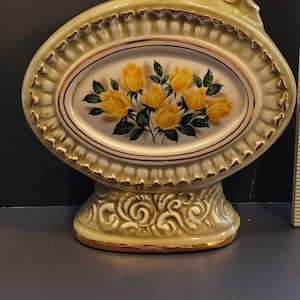 Vintage 1969 regal China, yellow roses, Jim beam decanter
