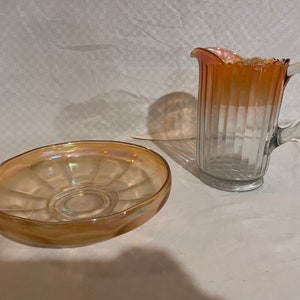 Carnival pitcher and serving plate (vintage)