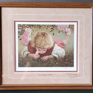 Wunderschöner vintage „her sweet place“ Jim Daly Druck mit Rahmen und Passepartout. Signiert