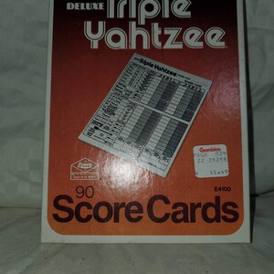 1978 Yahtzee score cards