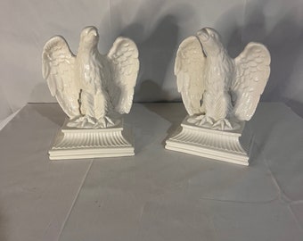 Ceramic eagle book ends made in italy