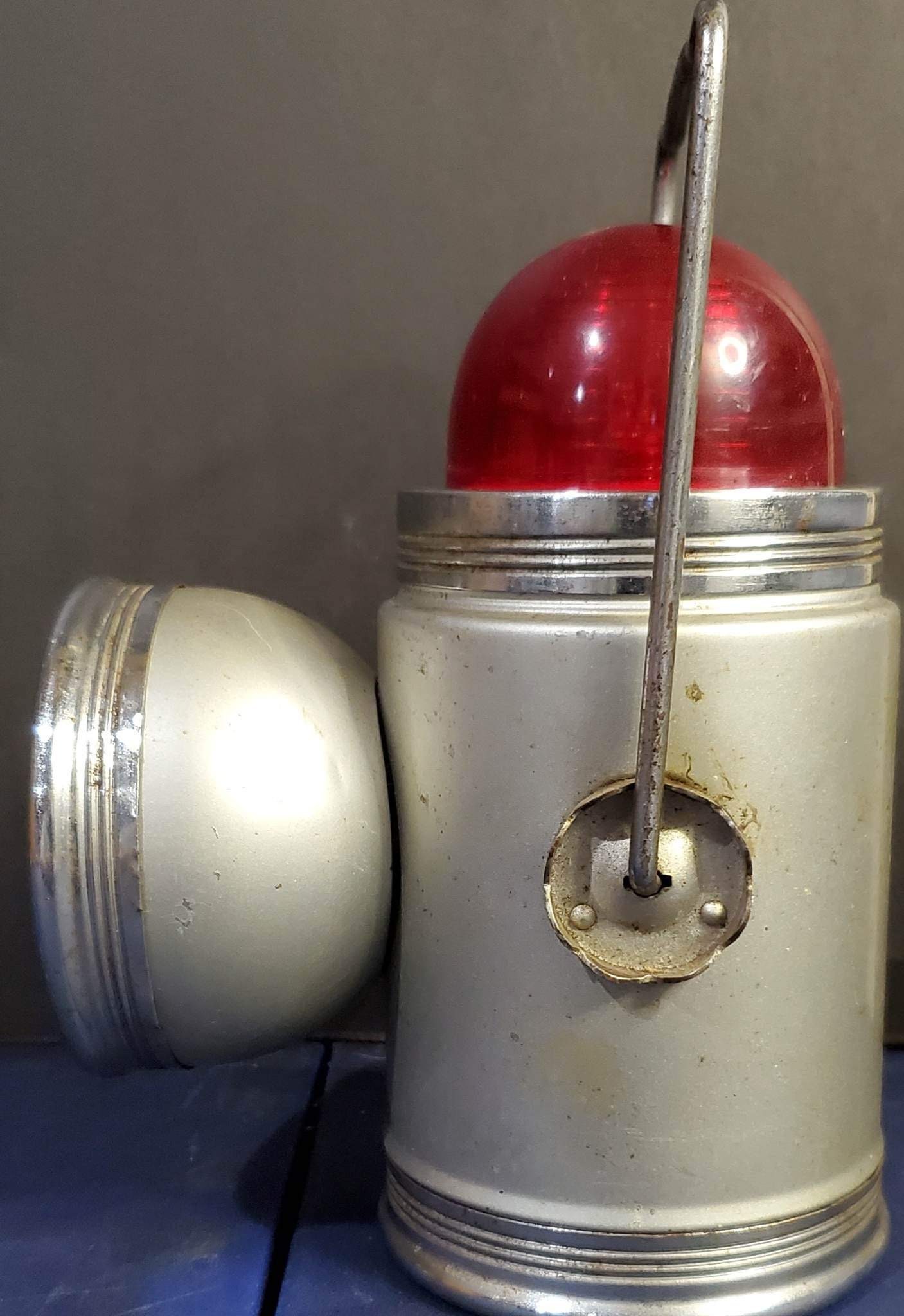 Vintage 1940s STELLAR Flashlight / Railroad Lantern, Made in Hong Kong, Top  & Front Lights, 8 Inches Tall 