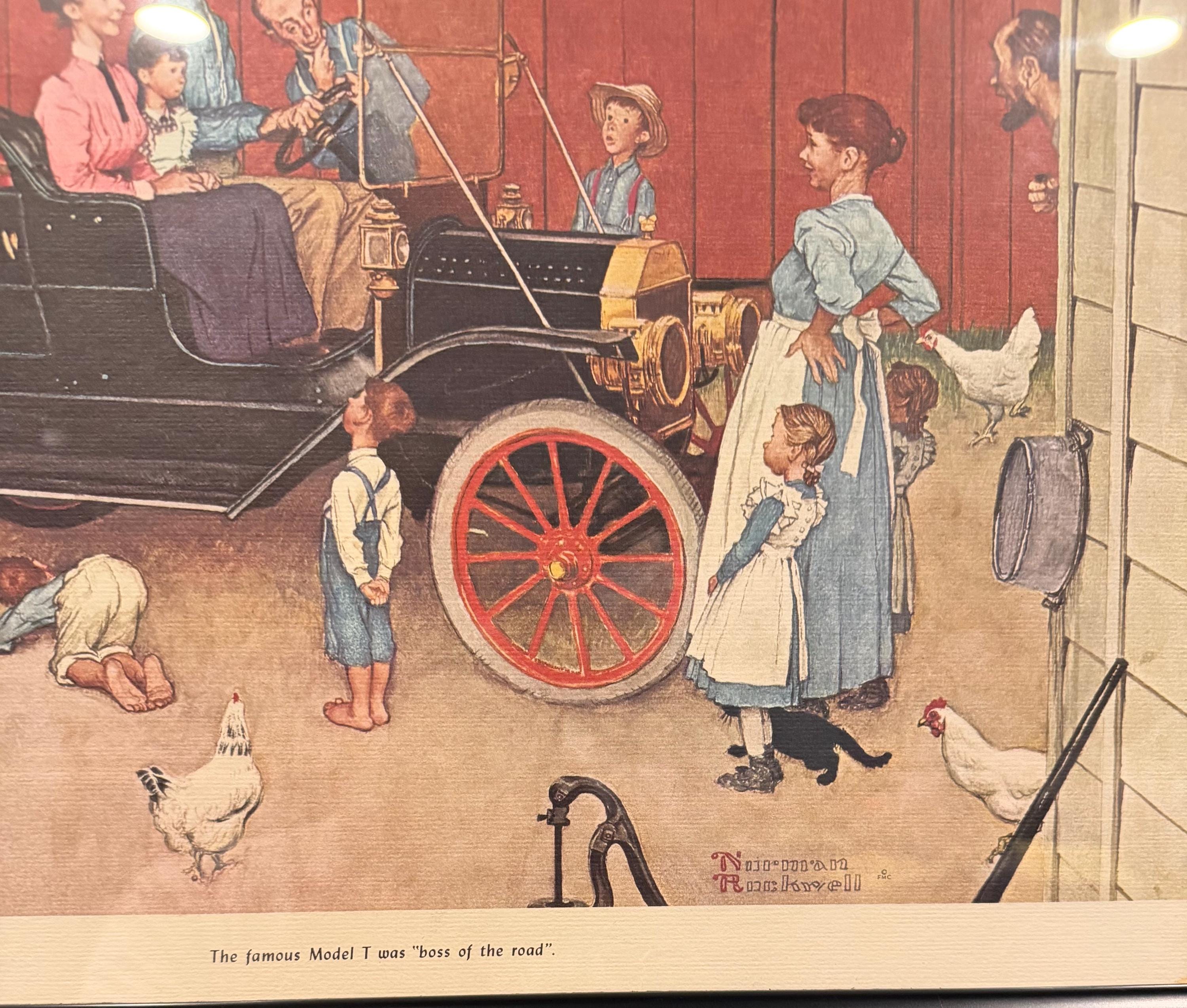 Norman Rockwell the Famous Model T Boss of the Road Framed