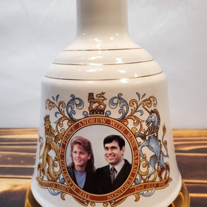 1980’s Royal Andrew and Sarah wedding bell whisky decanter