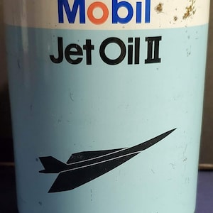 Vintage jet oil can, 1980’s, empty, excellent condition.