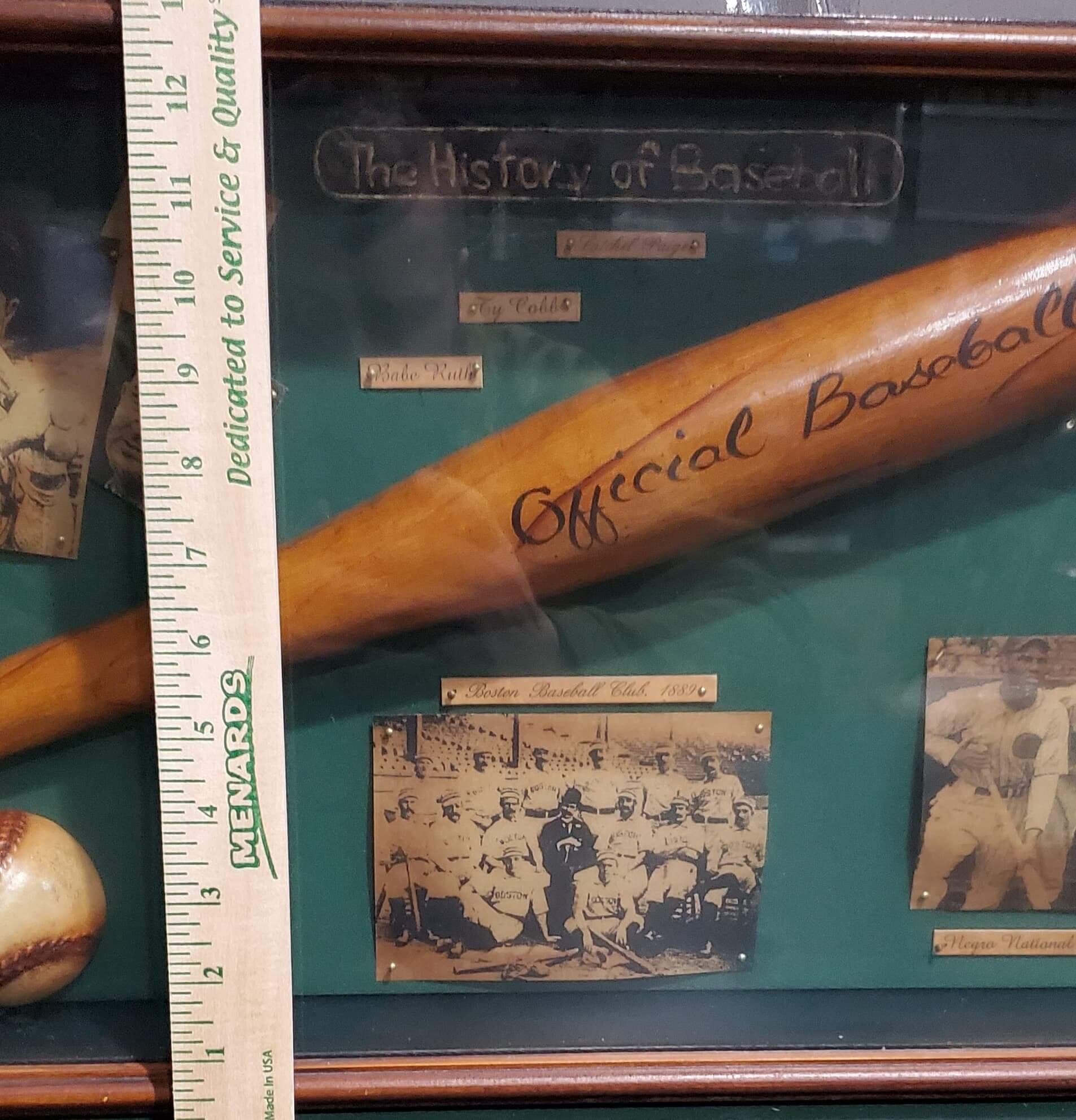 アンティーク アメリカ History of Baseball シャドーボックス