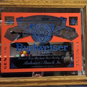 Reklama lustrzana baru Budweiser z lat 70. XX wieku