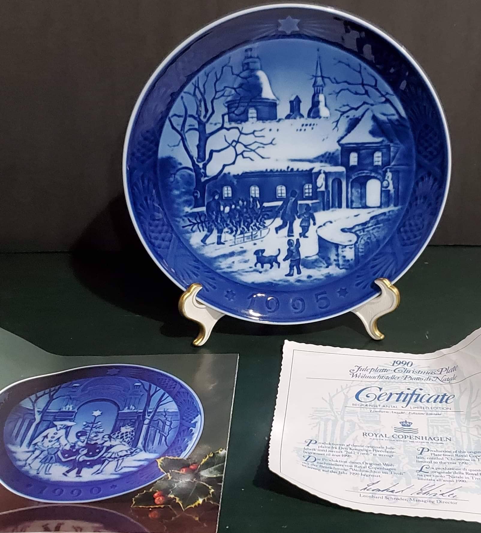 Vintage 1995 Royal Copenhagen Christmas plate “Christmas at the manor house”