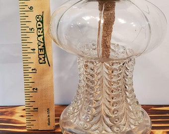 Antique 1890’s vintage clear glass Eagle oil lamp