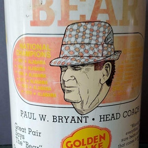 1981 Bear Bryant Tin. 1981 Commemorative Canister. Roll Tide Roll Alabama Collector Item. SEC Champions National Champions. College Football