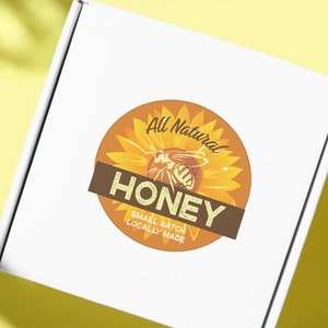 Printable Honey Labels: 2&quot; All Natural Stickers (Avery Template) (PDF)