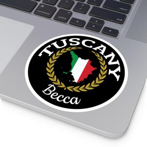 Tuscan Italian Flag Sticker: Vibrant Vinyl Decal for Laptop, Fridge, and More