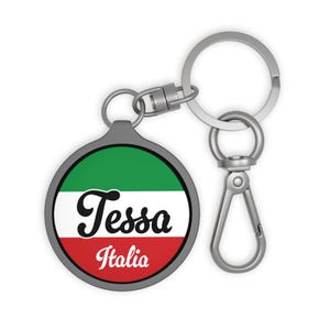 Italian Keyring Tag, Personalized Gift for Her, Italy Keychain, Italia Key Tag, Flag Keyring, New Car Gift, Italian Backpack Keychain,