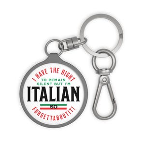 Keyring Tag, Italian Keychain, Italy Humor Italian Flag Key Tag, Funny Italian Gift, Gift for Her & Him, Keychain Charm, Key Holder, Travel