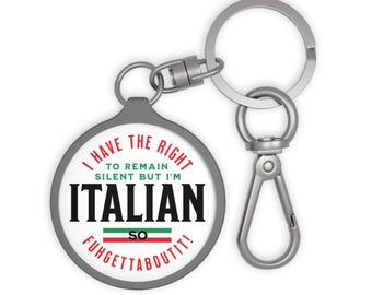 Porte-clés drôle du drapeau de l'Italie : étiquette de porte-clés avec dicton italien