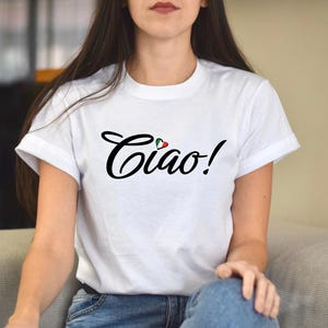 Ciao italian T-shirt Unisex Heavy Cotton Tee Italian Tshirt Italian flag heart gift for Italian gift for her, gift for him, gift for Italian