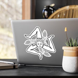 Sicilia Trinacria Sticker: Sicilian Vinyl Decal for Laptop, Phone