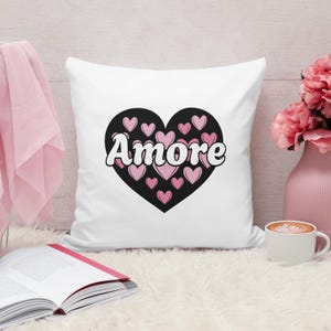 Amore Italian Saying with Pink Hearts (Digital Download)