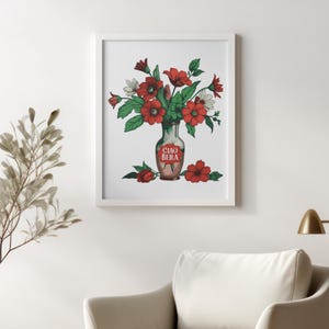 Ciao Bella Floral Art Print: Italian Flower Poster