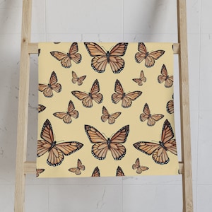 Butterflies Hand Towel, Housewarming gift, gift for friend, Bathroom towel, Guest towel. Monarch butterflies hand towel