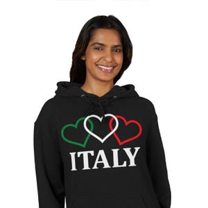 Love Italy Unisex French Terry Hoodie, Cozy Hooded Sweatshirt, Gift for Italians, Travel Style, Italian Pride Apparel
