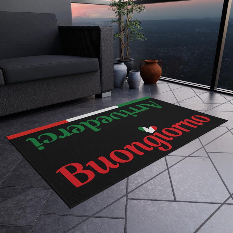 Alfombra con bandera italiana de Buongiorno, alfombra para exteriores/alfombrilla para puerta de entrada imagen 8