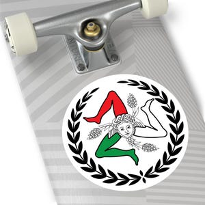 Sicilian Trinacria Vinyl Sticker: Italian Theme Travel Souvenir