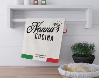 Spersonalizowana ściereczka kuchenna Nonna's Cucina: prezent dla włoskiej babci