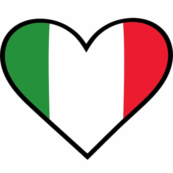 Italian Flag Heart Download Italy Flag Heart for stickers, decals, tshirt, tumblers, cards, gifts, signs, mugs PNG, SVG