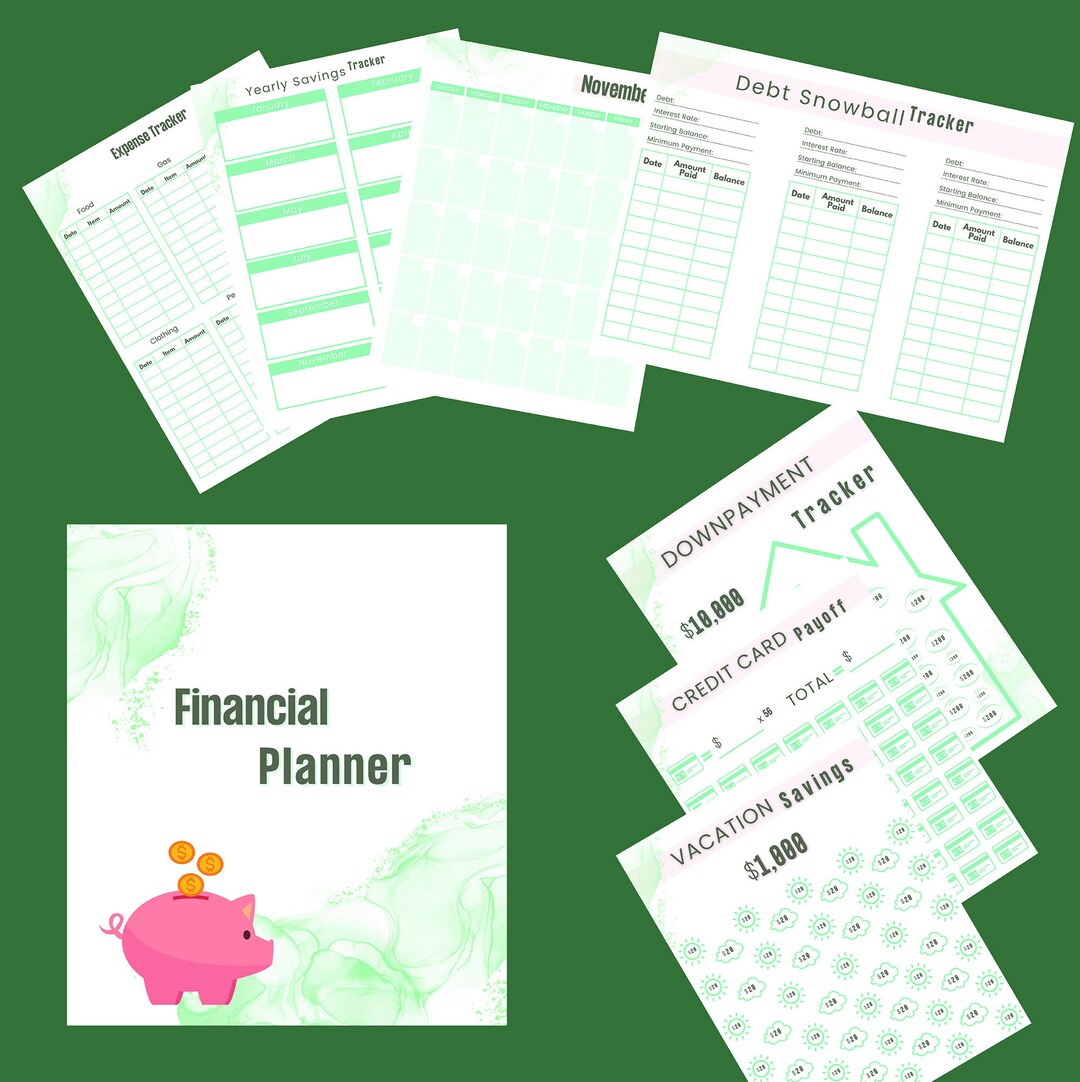 Planner Printable Financial Planner, Instant Download PDF. Planner 30 ...
