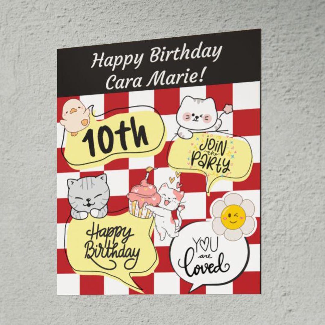 Party Poster, Birthday Party Sign, Personalized Kid's Birthday Print ...