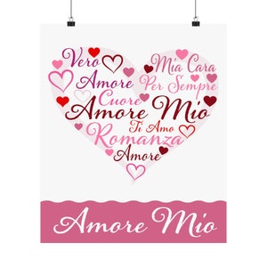 Amore Millionen - Italienisches Liebesposter: Romantische Wandkunst