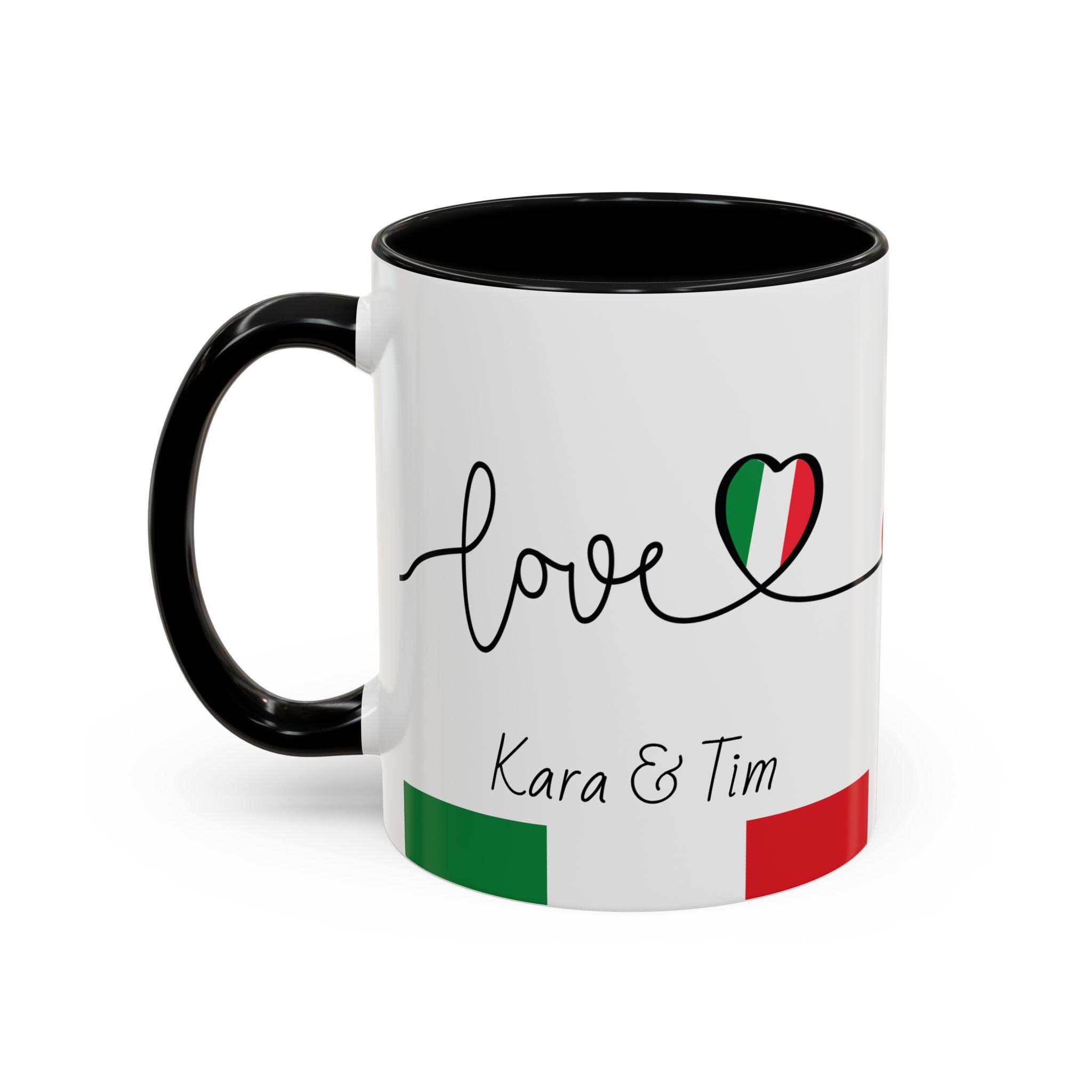 Emaille-Tasse Mit Italienischer Flagge – Retro, 300 Ml, Perfekt Für Camping & Geschenk