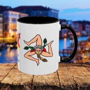 Trinacria Symbol Coffee Mug: Personalized Sicilian Culture Gift