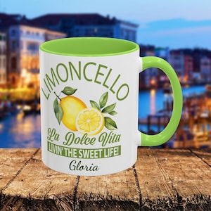 Limoncello Mug: Italian Ceramic Coffee Cup, Lemon Decor
