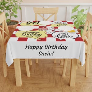 Toalha de mesa de aniversário, capa de mesa de aniversário infantil personalizada, capa de mesa de aniversário divertida, aniversário, decoração de festa de aniversário - toalha de mesa,