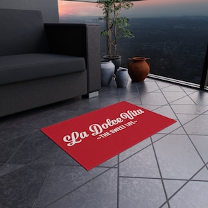Italian La Dolce Vita Outdoor Rug for house, condo, Italian Villa, Pool house gift, housewarming gift, gift for Italian Home