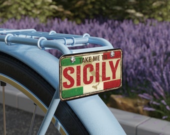 Sicilian Gift, Sicily, Mini License Plate, Gift for her, Gift for him, Gift for Italian, Gift for Sicilian, Bicycle license Plate, Keepsake