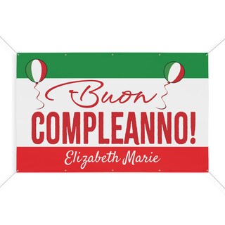 Set Decorazioni Festa A Tema Italiano - Compleanno Italia Con Banner, Topper Torta, Palloncini Pizza E Uva