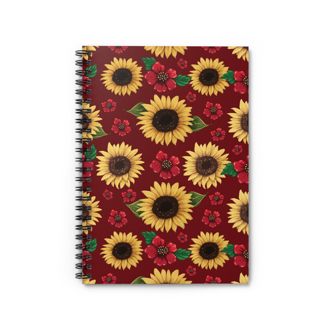 Sunflowers Spiral Notebook: Floral Pattern, Ruled Line Journal - Etsy